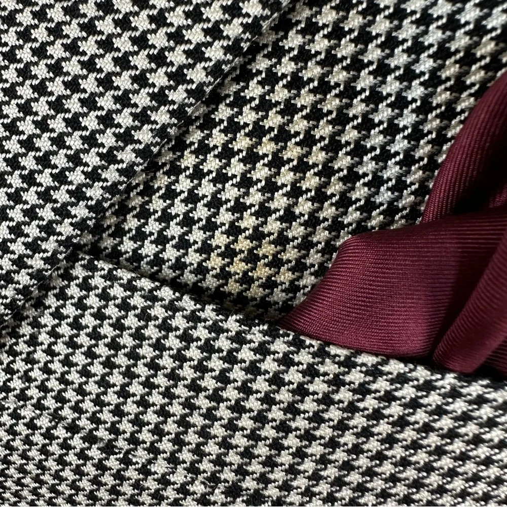 Canali Silk Black and White Puppytooth Blazer
